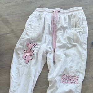 LF White and Pink Track Pants